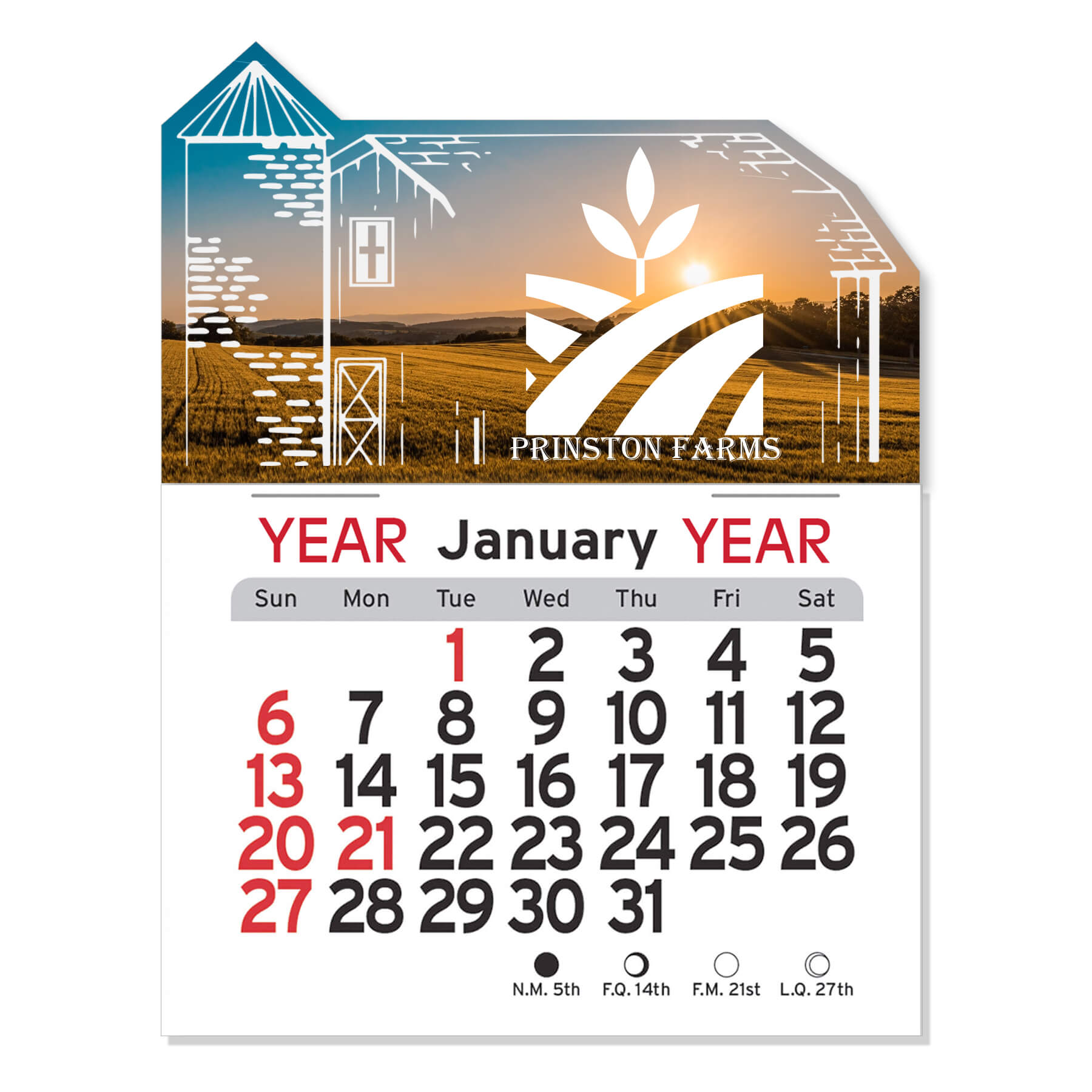 1026 - Adhesive Peel-N-Stick® Calendar - Barn