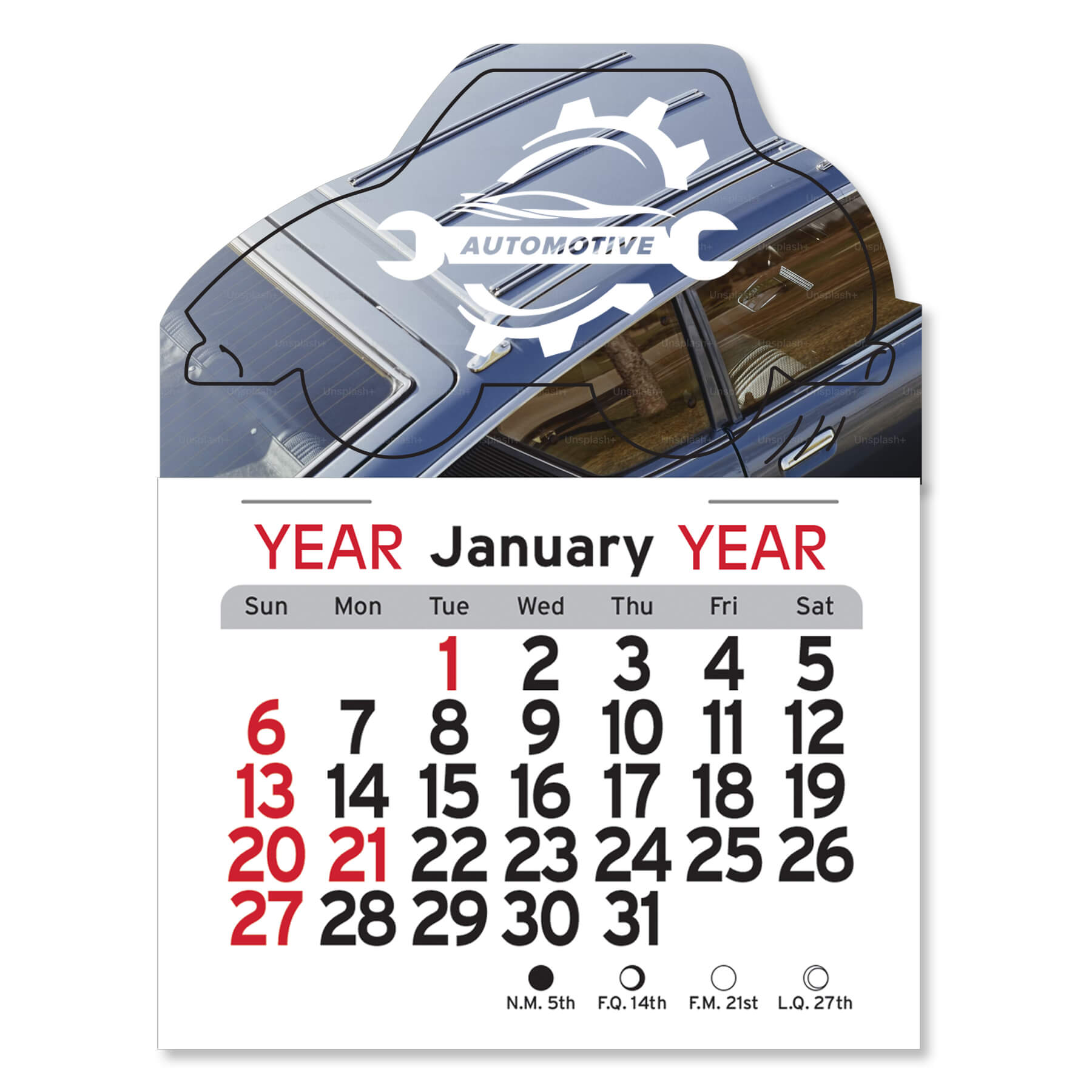1029 - Adhesive Peel-N-Stick® Calendar - Car