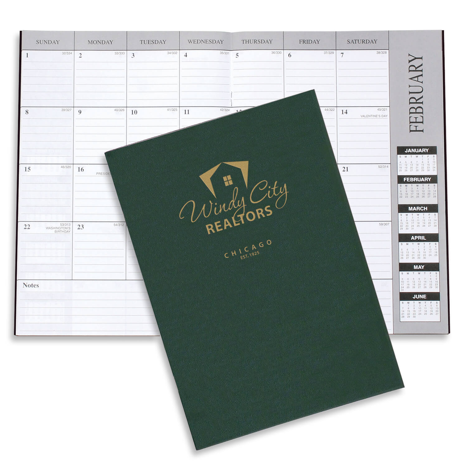 1605 - Monthly Desk Planner - Leatherette